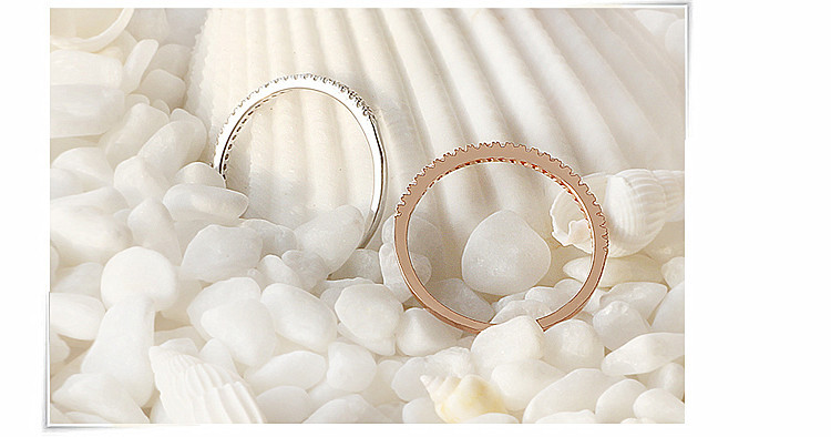 SS11047-1 S925 sterling silver rose gold ring